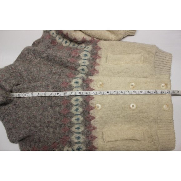 Vintage Ice-Knit Icelandic wool knit button front jacket S - Picture 14 of 14